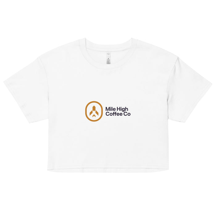 Logo Crop Top (White) - Mile High Coffee Co