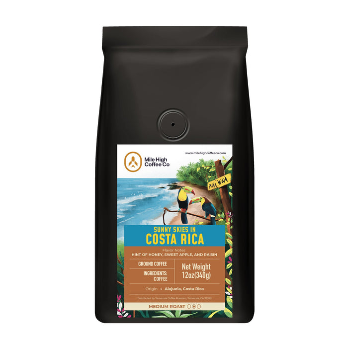 Sunny Skies in Costa Rica Ground Coffee Medium Roast 12oz